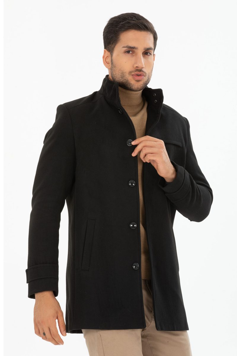 Płaszcz Jednorzędowy, Czarny